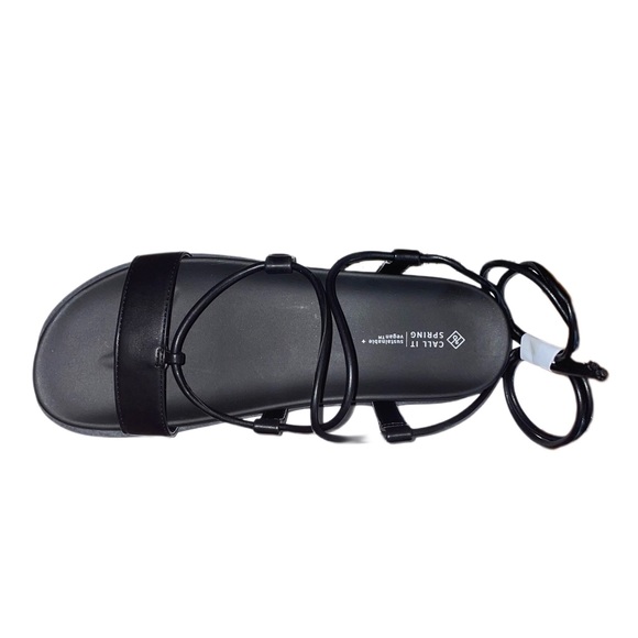 Call It Spring Platform Strappy Black Jayda Sandals - Picture 2 of 6